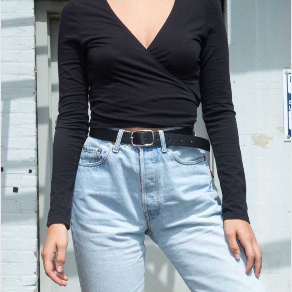 Black brandy Melville wrap top